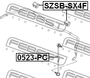 Втулка стабилизатора SUZUKI SX4 RW416D-2 (MAGYAR)  SZSB-SX4F SZSB-SX4F FEBEST