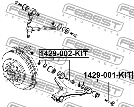 Болт с эксцентриком ремкомплект SSANG YONG REXTON 2001-2013 1429-002-KIT 1429-002-KIT FEBEST