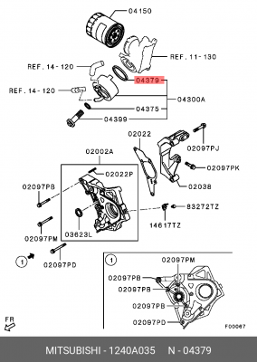 Кольцо уплотнительное MITSUBISHI OE 1240A035 MITSUBISHI