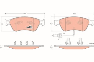 Колодки тормозные VW Phaeton AUDI A6,A8 (02-) (2.7/6.0) передние (4шт.) TRW GDB1553 TRW