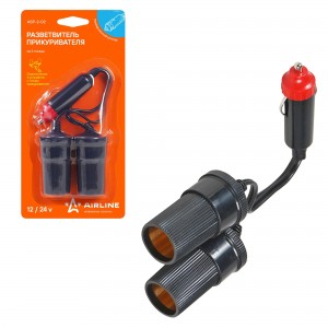 Разветвитель в прикуриватель "AIRLINE" (2 гнезда) ASP-2-02 AIRLINE