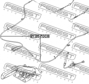 Трос ручника FORD FOCUS III 21100-FOCIII 21100-FOCIII FEBEST