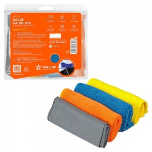 Набор салфеток из микрофибры в "рулончиках" 4шт 30х30см AB-V-03 AB-V-03 AIRLINE