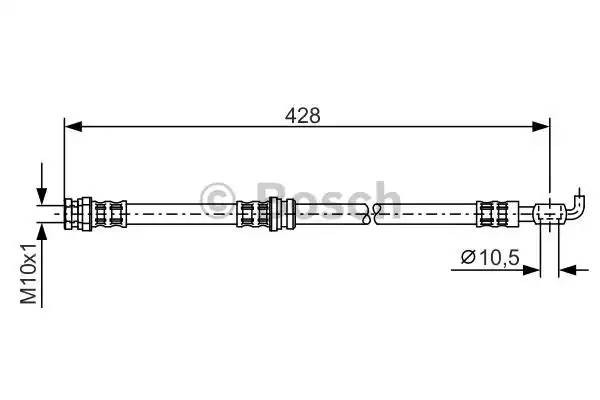 шланг тормозной задний!\ Mitsubishi Carisma, Volvo S40 1.3-2.0i/D 95-06 1 987 476 166 BOSCH