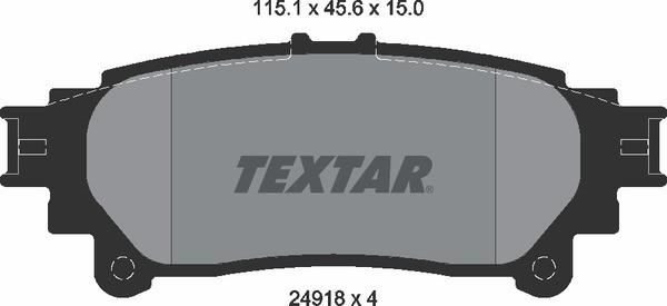 Колодки тормозные LEXUS RX350 (10-) задние (4шт.) TEXTAR 2491801 TEXTAR