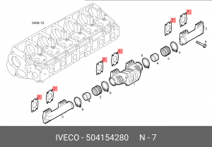 прокладка выпуск коллектора!\IVECO EUROTECH/EUROTRAKKER/STRALLIS 504154280 IVECO