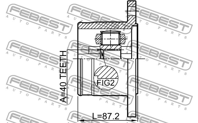 ШРУС внутренний задний NISSAN ARMADA TA60/INFINITI QX56 (JA60) 2003- 0211-TA60R 0211-TA60R FEBEST
