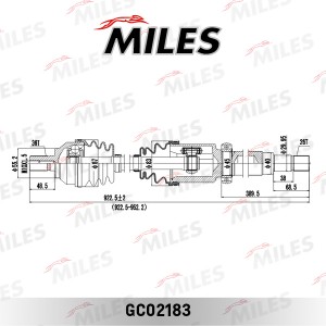 Привод в сборе правый FORD FOCUS II 2.0 04- (GKN 305112) GC02183 GC02183 MILES