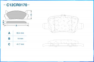 Тормозные колодки задние, Low Metallic C12CR0170 C12CR0170 CWORKS