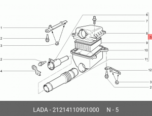 Фильтр воздушный ВАЗ-21214 в сборе АвтоВАЗ 21214-1109010-00 LADA VAZ