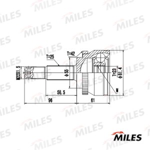 ШРУС наружный NISSAN ALMERA 1.5D/1.8 00- (GKN 304803) GA20286 GA20286 MILES