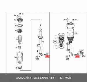 БОЛТ A 006 990 10 00 MERCEDES BENZ