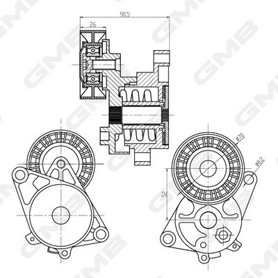 Натяжитель GAT20260 GAT20260 GMB