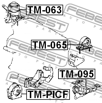 Опора двигателя передняя TOYOTA RAV 4 TM-PICF TM-PICF FEBEST