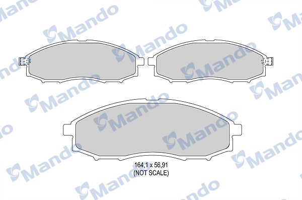 Колодки тормозные NISSAN Navara (01-08),Pathfinder (97-04) передние (4шт.) MANDO MPN09 MANDO