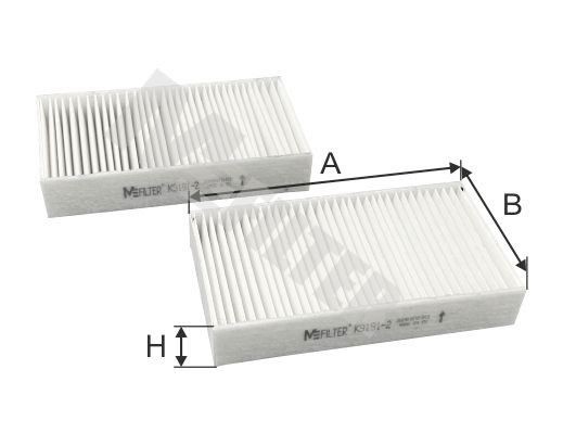 фильтр салона! к-кт\ BMW F25 2.0/3.0D 10> K91912 MFILTER AUTOMOTIVE FILTERS