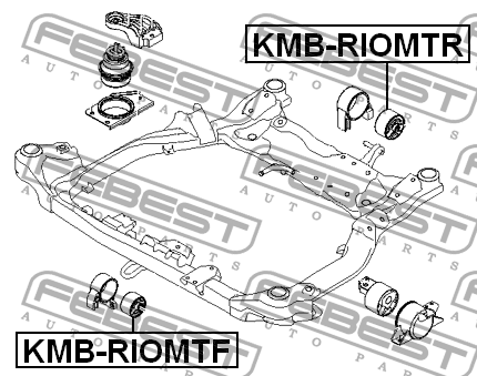 Сайлентблок задней подушки двигателя KMB-RIOMTR FEBEST
