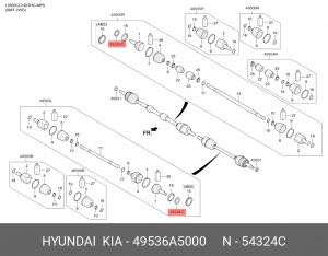 СТОПОРНОЕ КОЛЬЦО ПРИВОДА КОЛЕСА 49536-A5000 49536A5000 HYUNDAI KIA