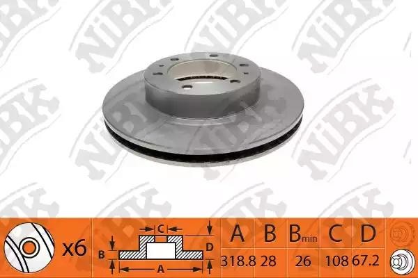 Диск тормозной TOYOTA Land Cruiser Prado (-09) передний (1шт.) NIBK RN1446 NIBK