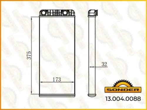 Радиатор отопителя кабины аналог VOLVO 21062377 130040088 SONDER