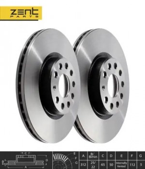 диск тормозной передний!\ VW Passat 1.6&2.0FSI/1.9&2.0TDI 05 Z05949 Z05949 ZENTPARTS
