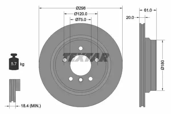 92075103 диск тормозной задний!\ BMW E39 2.3-4.0 M51/M52/M54/M57/M62 95> 92075103 TEXTAR