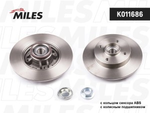 Диск тормозной задний с подшипником CITROEN C4 04-/PEUGEOT 308 07- (TRW DF6042BS K011686 MILES