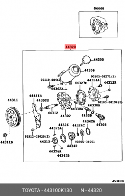 Водяной насос 44310-0K130 44310-0K130 TOYOTA