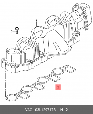 Прокладка коллектора 03L129717B 03L 129 717 B VAG