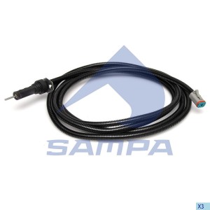 Датчик износа тормозных колодок левый задний L=3600MM, GREEN; RVI 079252 SAMPA