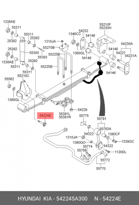 Болт HYUNDAI County рессоры задней OE 542245A300 HYUNDAI KIA