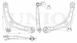 Рычаг подвески продольный передний нижний правый SSP-40049 UNIO
