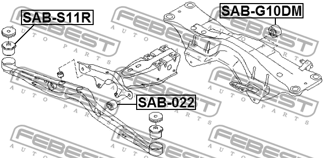 Сайлентблок задн балки SAB-022 SAB-022 FEBEST