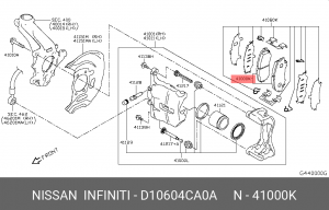 Колодки передние Т32 NISSAN D1060-4CA0A D10604CA0A NISSAN