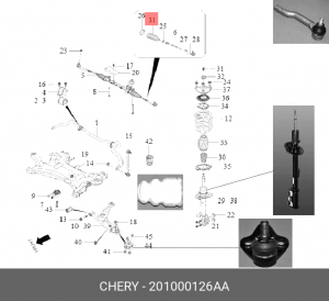 Пыльник CHERY Tiggo рейки рулевой OE 201000126AA CHERY
