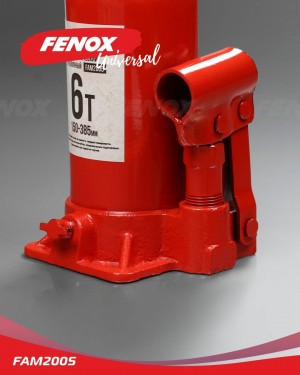 Домкрат гидравлический бутылочный, телескопический 6т высота min-18 см/max-35см FAM2005 FENOX