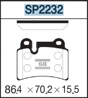 Колодки тормозные дисковые VW Touareg 3.2/3.6/3.0TDi V6 06 SP2232 SP2232 SANGSIN