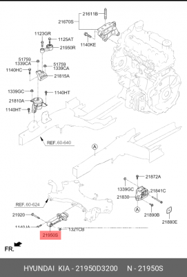 Опора двигателя HYUNDAI Tucson (15-) (TCI) передняя МКПП OE 21950D3200 HYUNDAI KIA