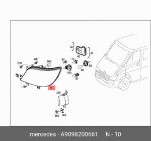 фара левая!\ MB Sprinter 13> A9098200661 MERCEDES BENZ