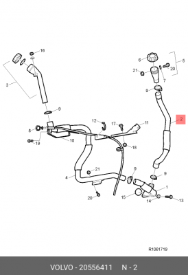 Трубка маслозаливной горловины 20556411 VOLVO