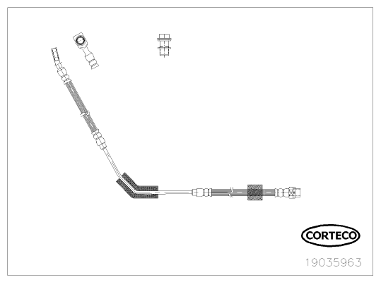 шланг тормозной задний правый! L=450 Land Rover Range Rover III 3.0D/4.4i 02-12 19035963 CORTECO