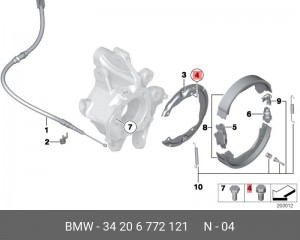 Болт BMW OE 34 20 6 772 121 BMW