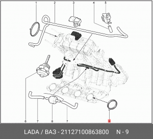 Уплотнитель газового канала 21127-1008638-00 21127-1008638-00 LADA VAZ