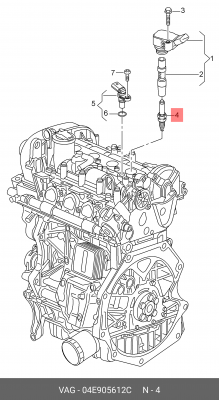 Свеча зажигания Longlife 04E905612C 04E 905 612 C VAG