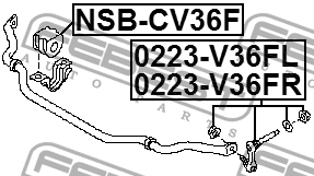 Тяга стабилизатора передн правая INFINITI G/Q/QX 0223-V36FR 0223-V36FR FEBEST