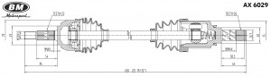 Привод в сборе левый  AX6029 AX6029 BM MOTORSPORT
