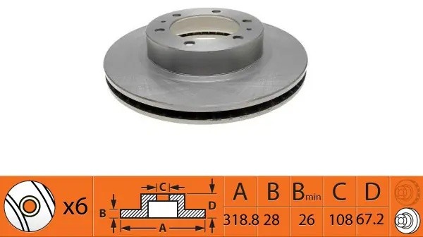 Диск тормозной передний TOYOTA LAND CRUISER 150 10- BR21203T BR21203T SB NAGAMOCHI