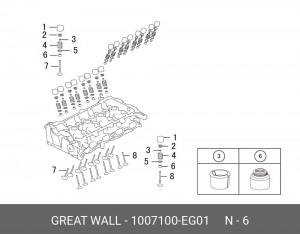 Колпачок HAVAL H2 маслоотражательный OE 1007100-EG01 GREAT WALL