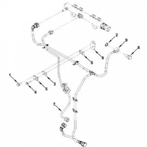 Трубка топливная дв.Cummins 3,8 Евро-4 (от ТНВД к рампе Валдай) (5272710 / 52727 0525 HAFFEN