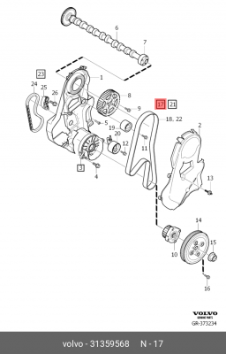 Ремень ГРМ комплект VOLVO 31 359 568 31359568 VOLVO